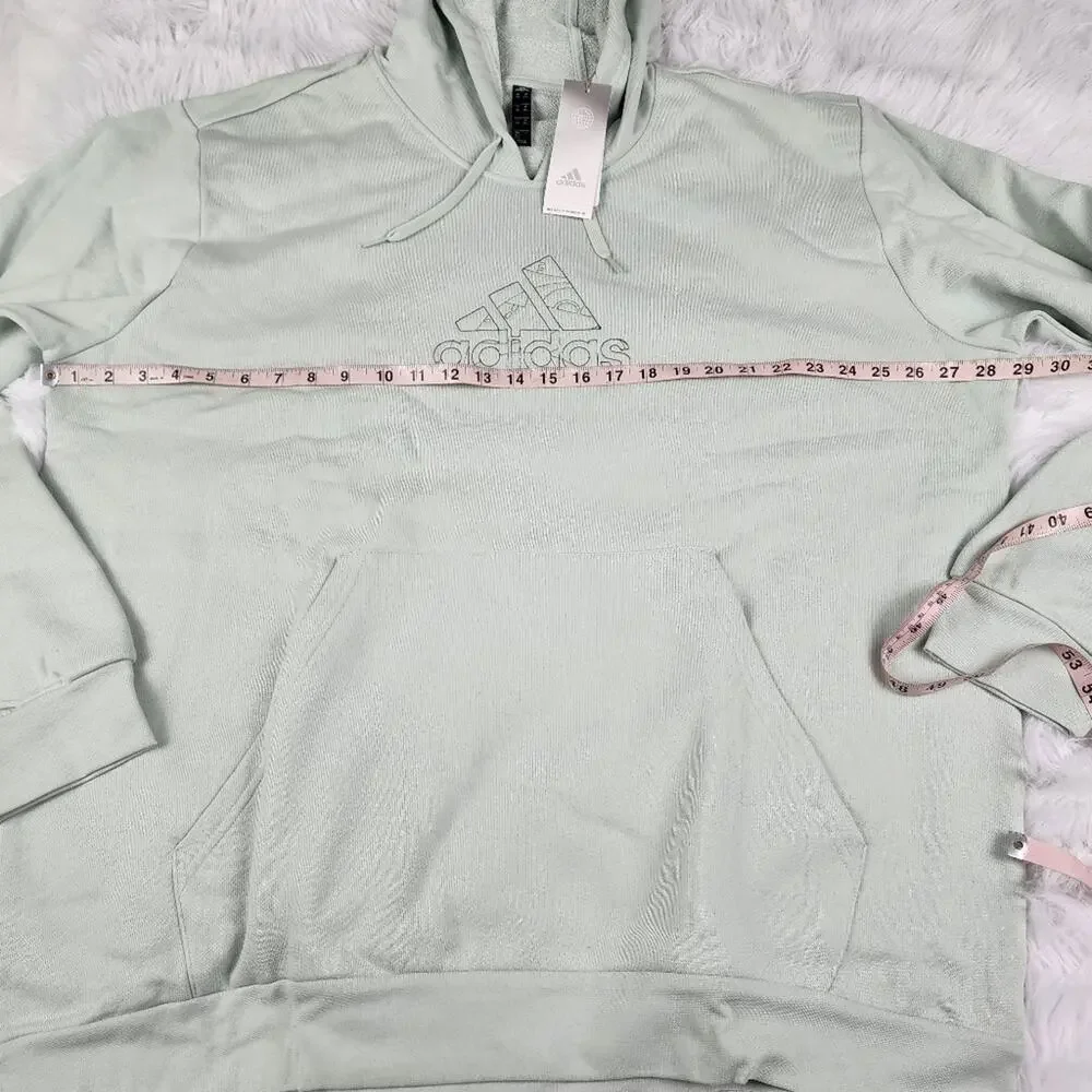 Men's adidas 2XL Embroidery Graphic Hoodie in Linen Green